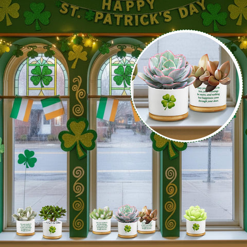 Ceenna gift-ready St Patrick's pots without plants.