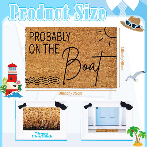 Ceenna Summer Coir Doormat entryway beach pattern adds seasonal charm.