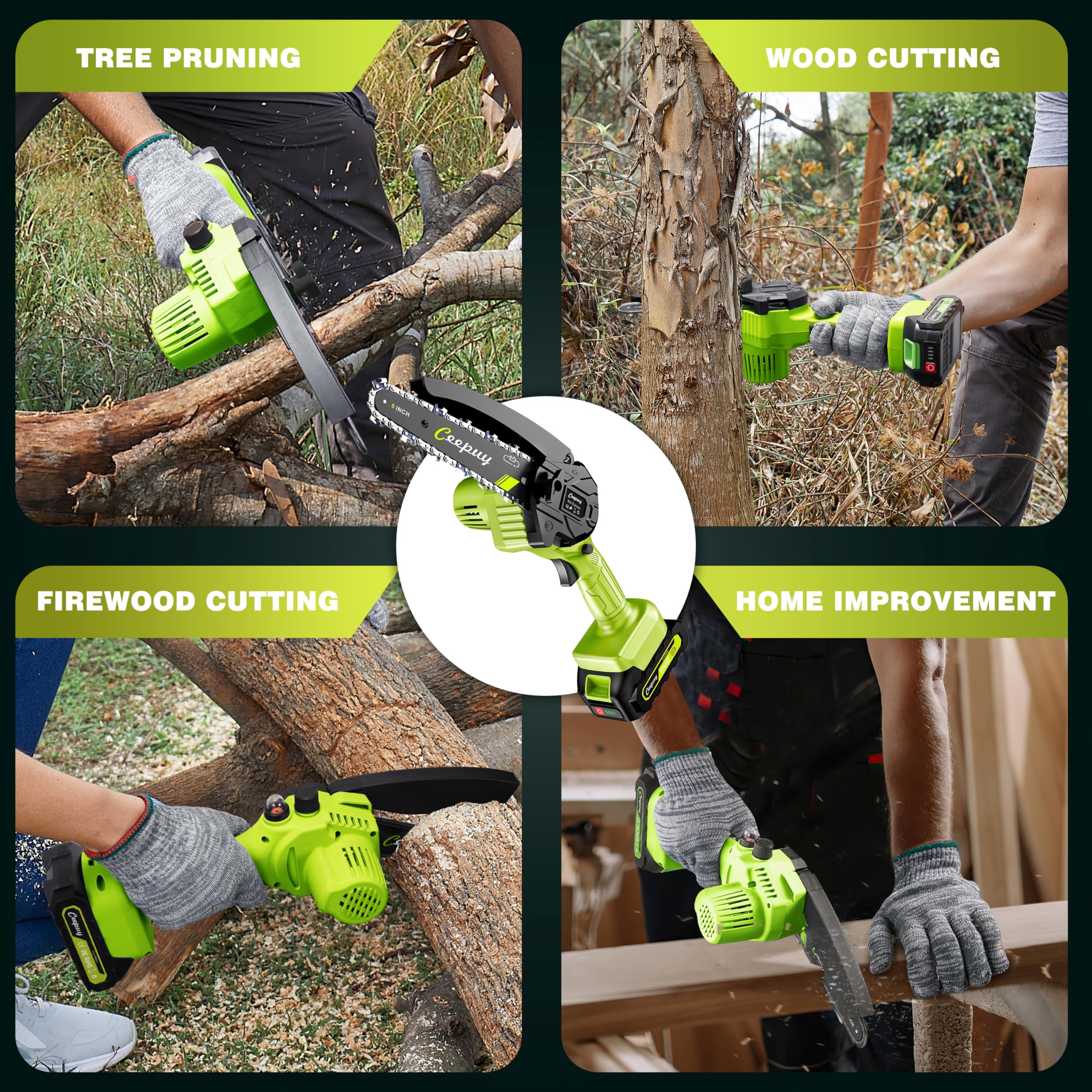 Versatile on-site use for small logs and branches with smooth cuts.