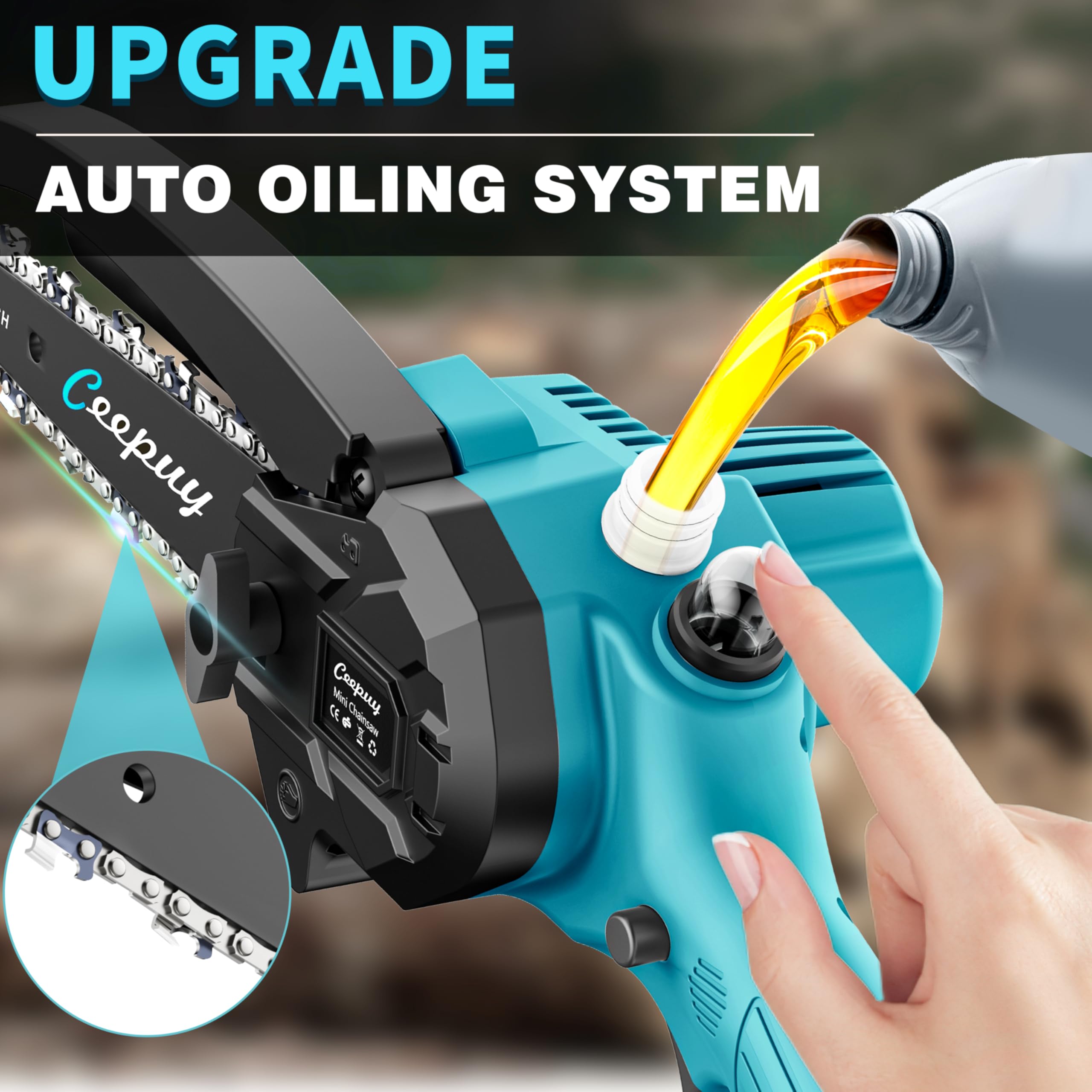 Ceepuy mini chainsaw lightweight ergonomic design enables easier one-handed use