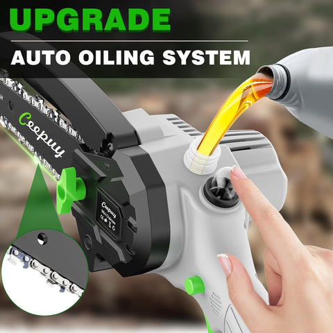 Ceepuy mini-chainsaw lightweight portable design fits one-handed use and narrow spaces.