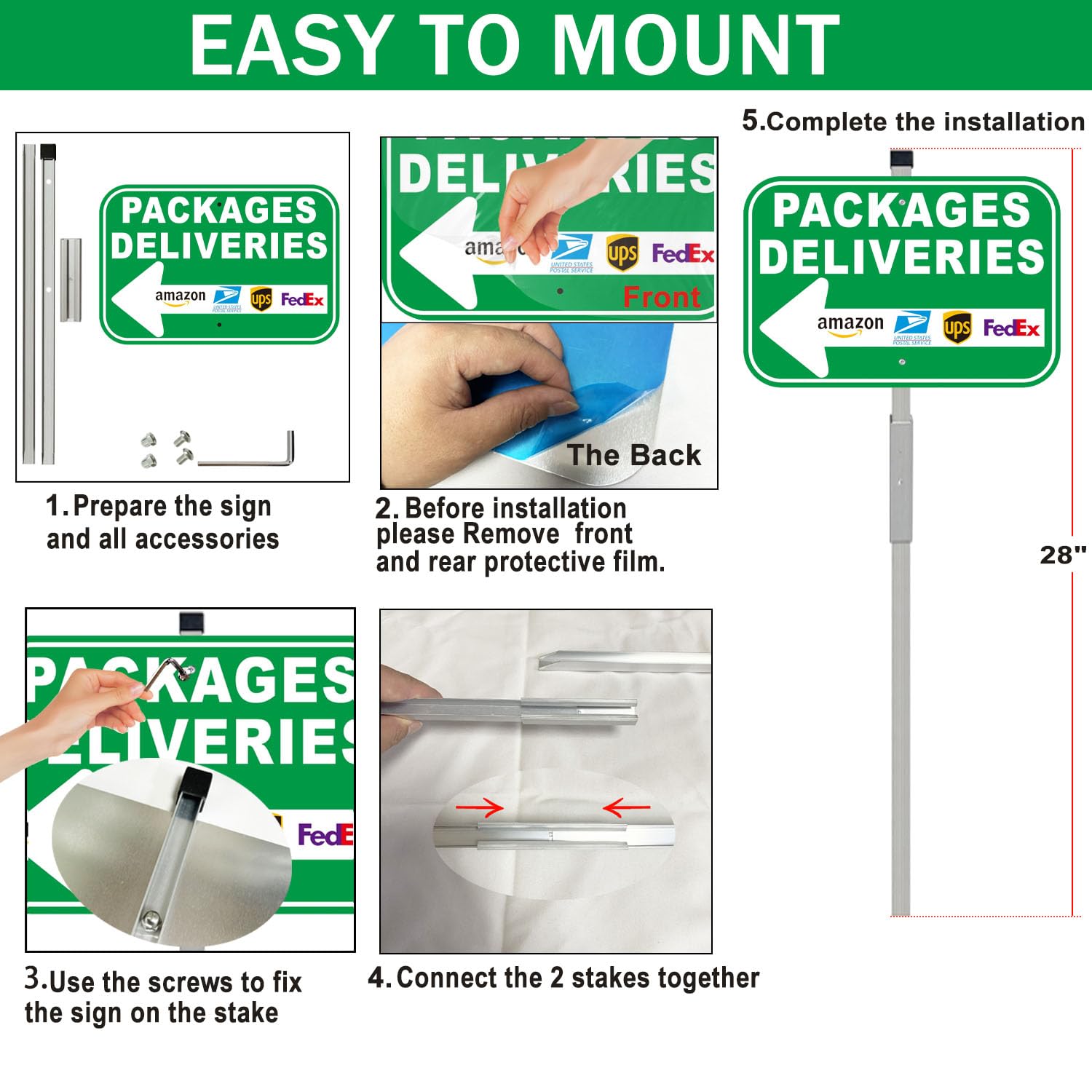 Cefrashi high-contrast green and white design supports easy reading from afar.