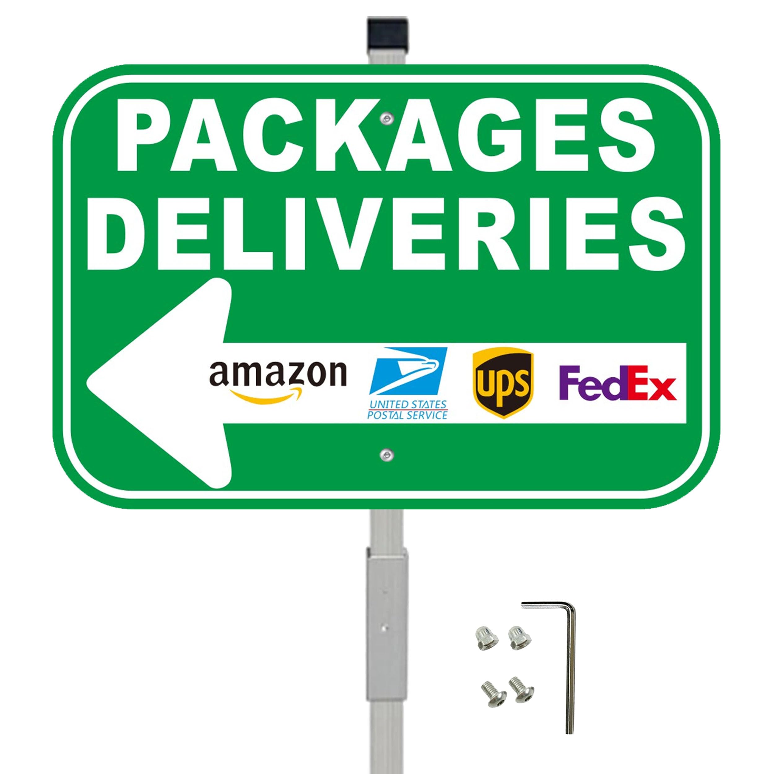 Cefrashi package deliveries sign with left arrow and 12x8 inches for clear directions.