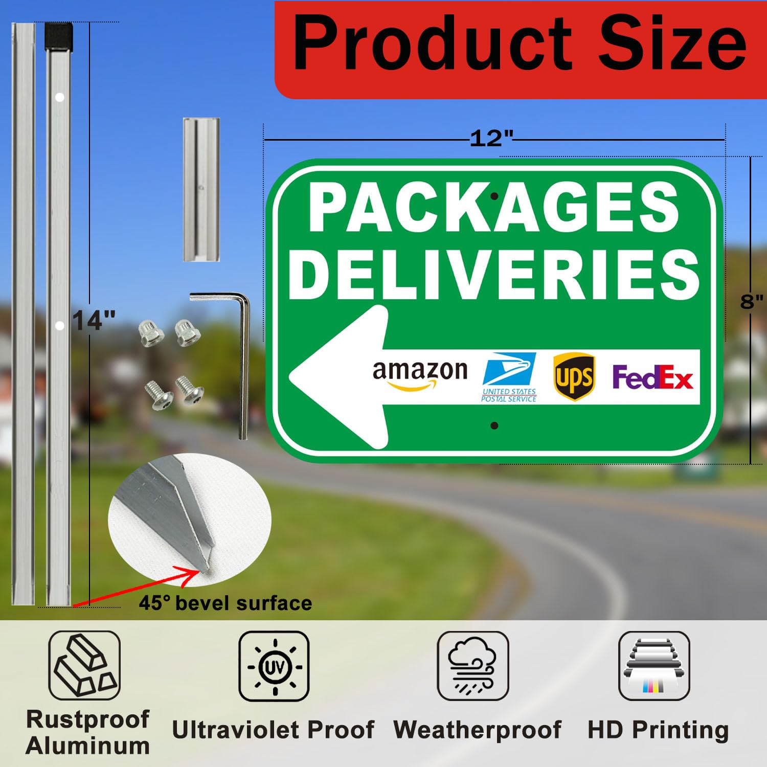 Cefrashi weather-resistant aluminum sign maintains legibility in harsh weather.