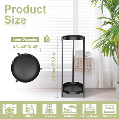 CEFZUM rustproof iron plant rack elevates greenery on patios and balconies.