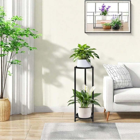 CEFZUM heavy-duty plant shelf keeps pots secure on corners.