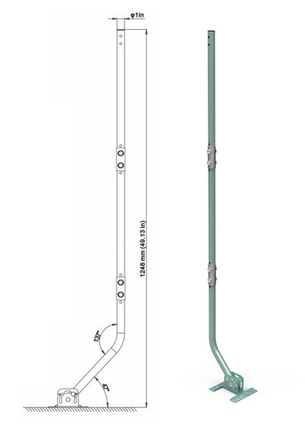 CeKay extension arm on the pole enables precise antenna alignment and increased reach.