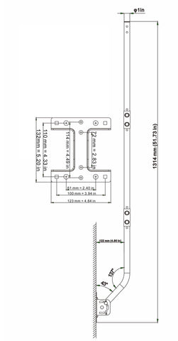 CeKay reversible J-pole design provides installation flexibility in tight spaces.