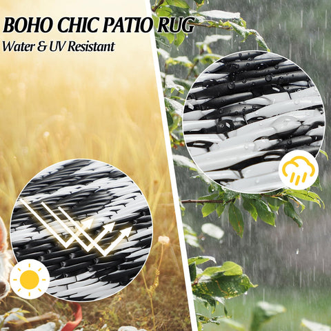 Cekene rug easy to wipe or hose off after outdoor use.