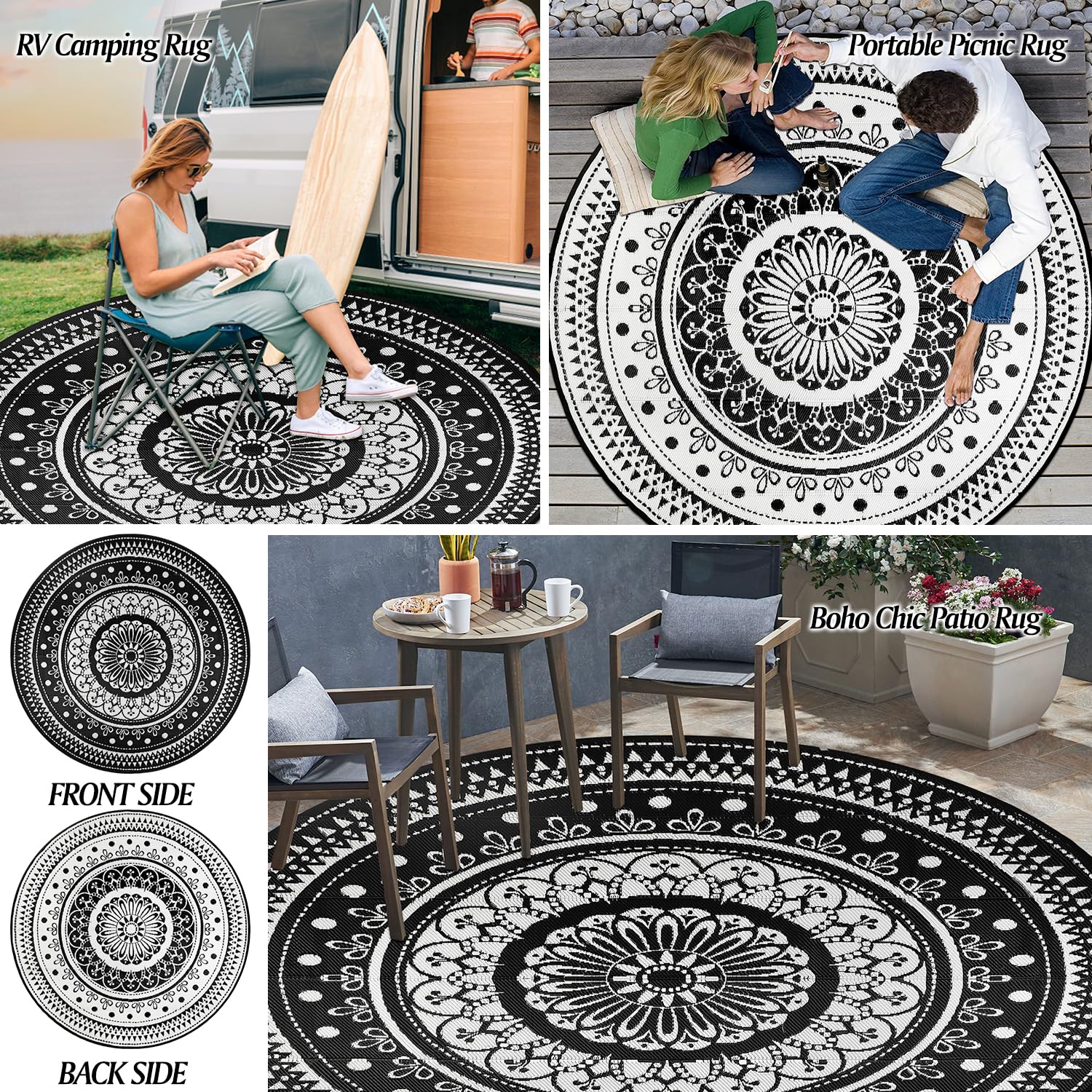 Cekene rug shows reversible design for two looks.