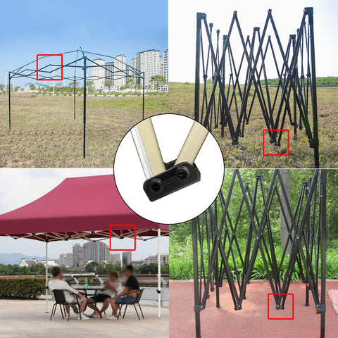 Celeyearnirs 2-Way canopy connector in hand with instruction view.
