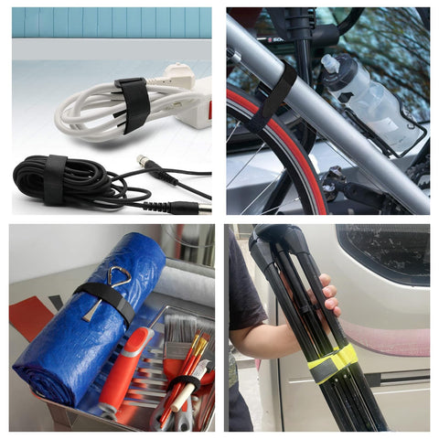 Celeyearnirs multipurpose strap bundles cords and hoses neatly.