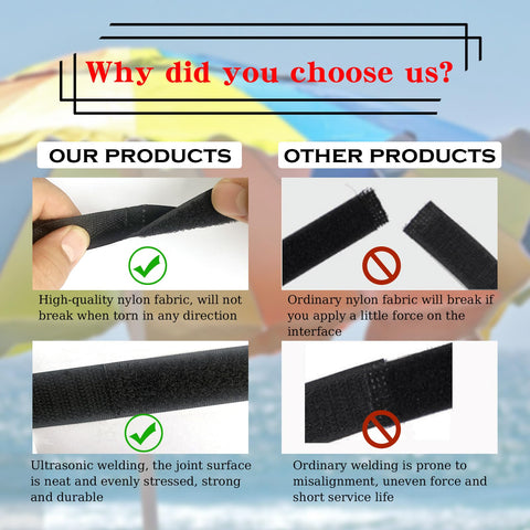 Celeyearnirs nylon tie strap secured on umbrella for organized outdoor space.