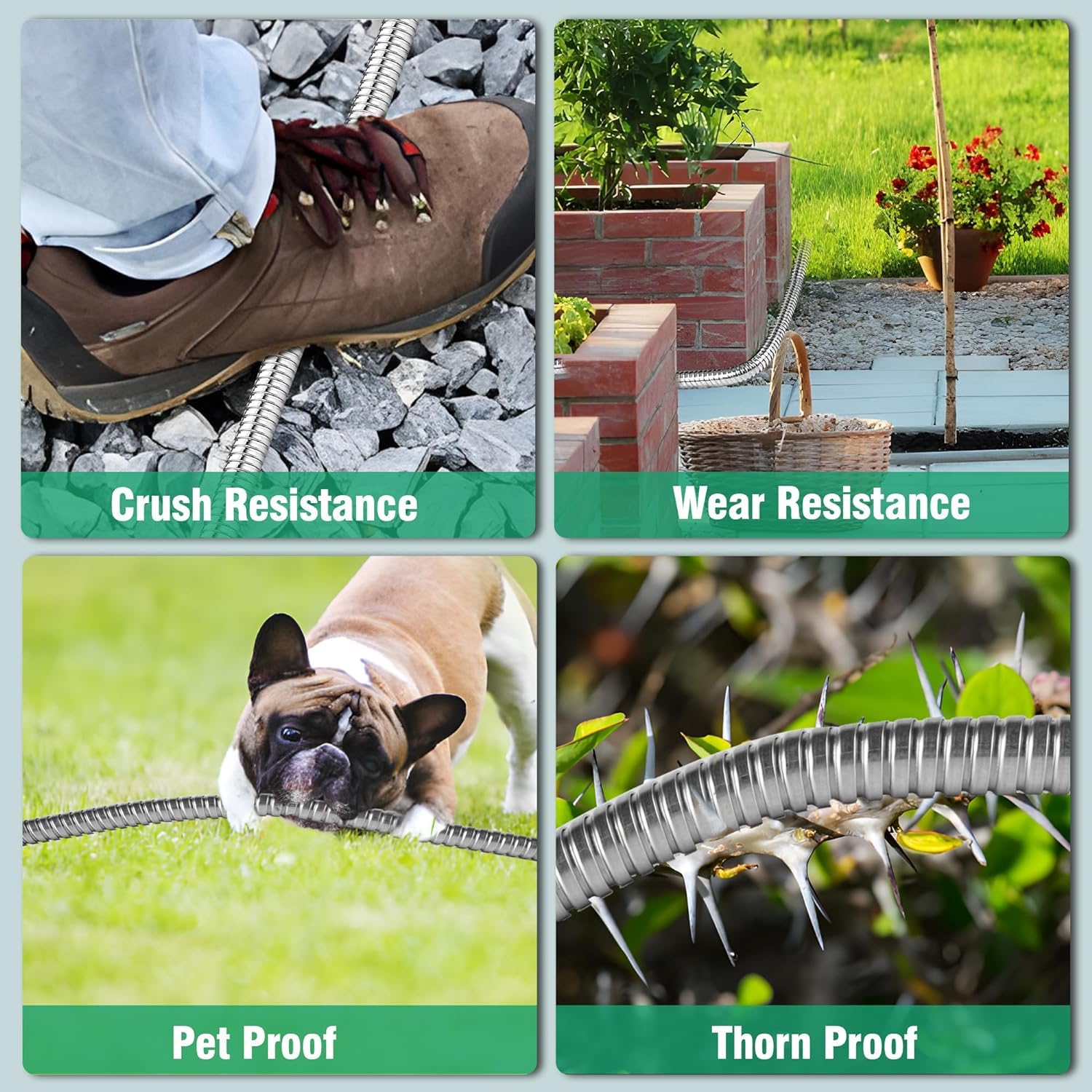 Celiamusing weatherproof metal hose endures sun and cold for seasons