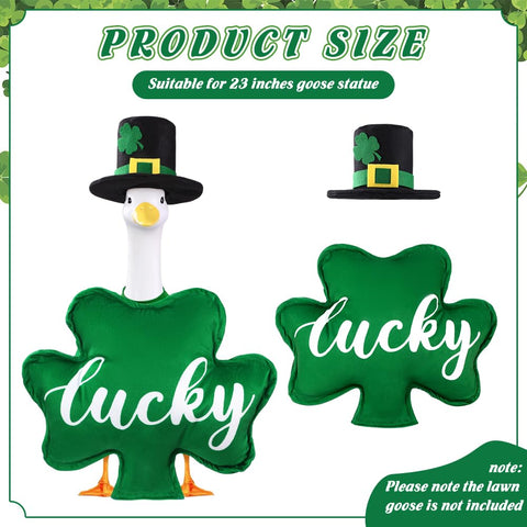 Celltestria goose hat and shamrock design create a standout porch display.
