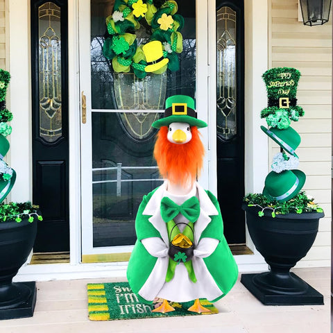 Celltestria green bow tie goose costume suits yards and patio decorations
