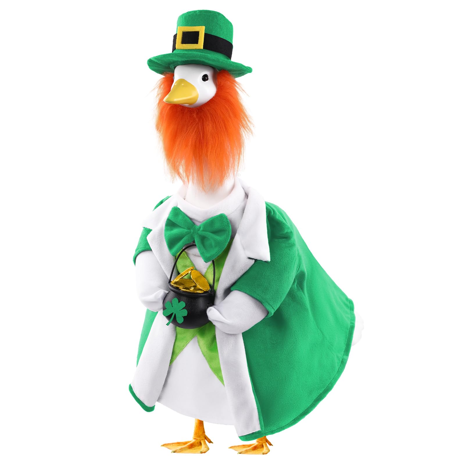 Celltestria goose outfit with jacket and hat adds festive St. Patrick's flair to your lawn