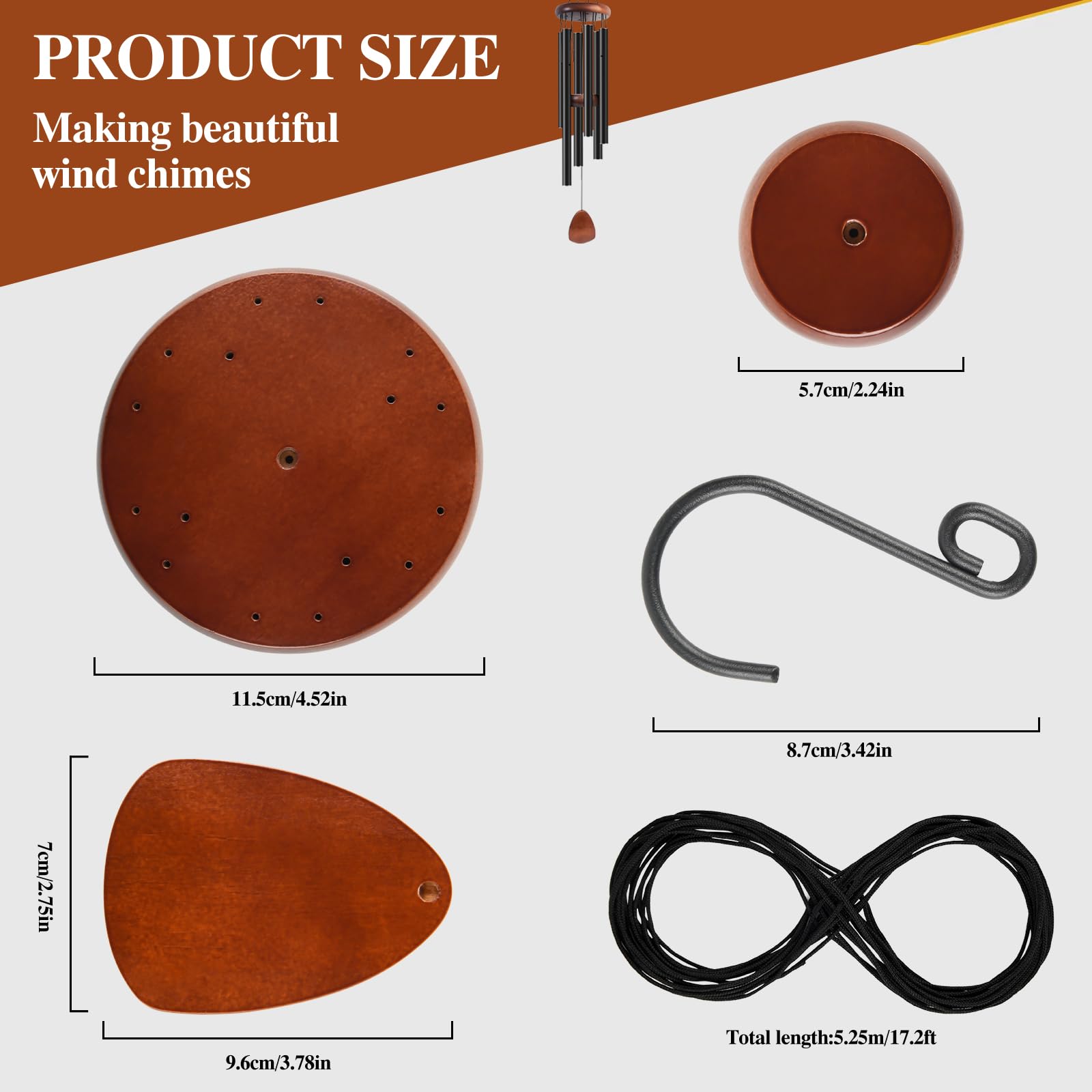 CELSOL wind chime round top piece ready for design