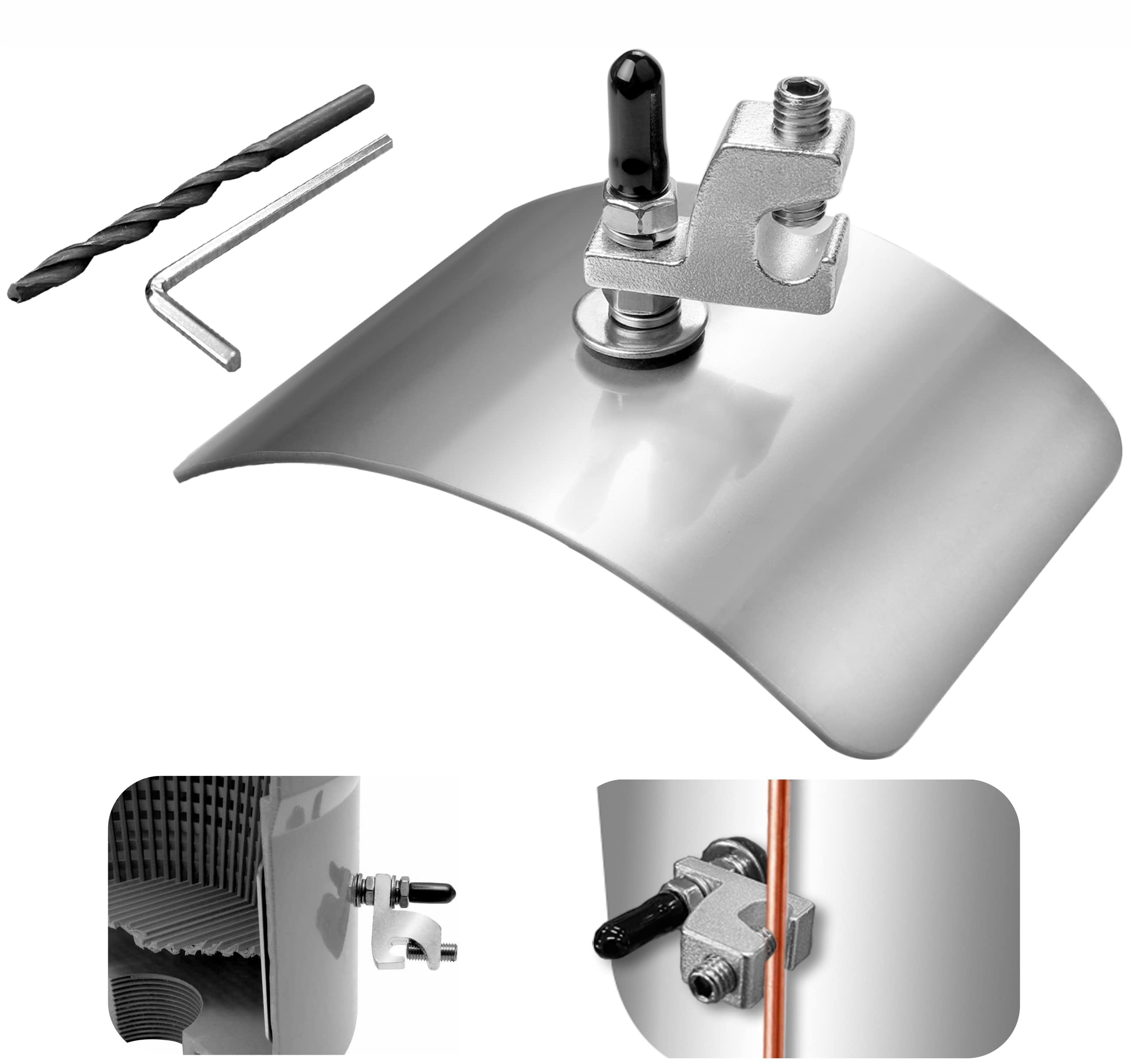 Cendasun bonding plate in stainless steel for durable pool water bonding.