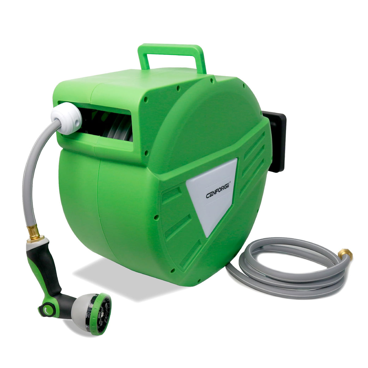 CENFORGE retractable hose reel 130ft ready for long reach and tidy storage.