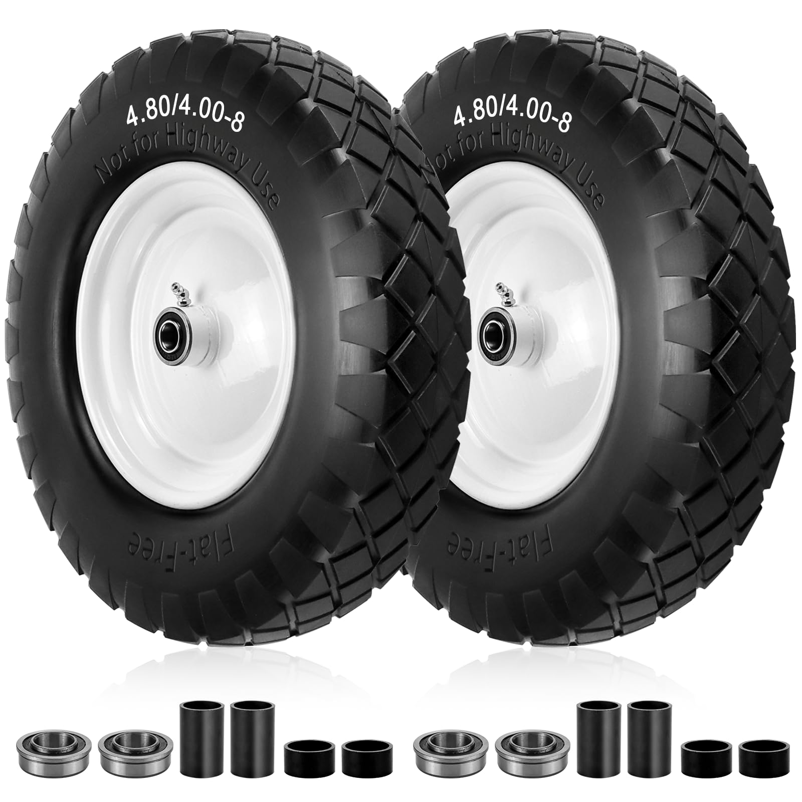 Cenipar 16-inch flat-free tire side view for durable wheelbarrow replacements