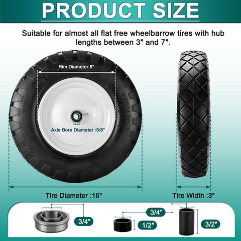 Cenipar 16-inch flat-free tire tread close-up showing serrated traction on rough terrain