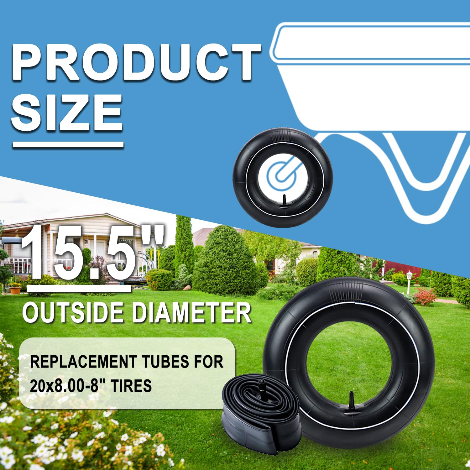 Cenipar 20x8-8 inner tube packaging showing quick replacement.