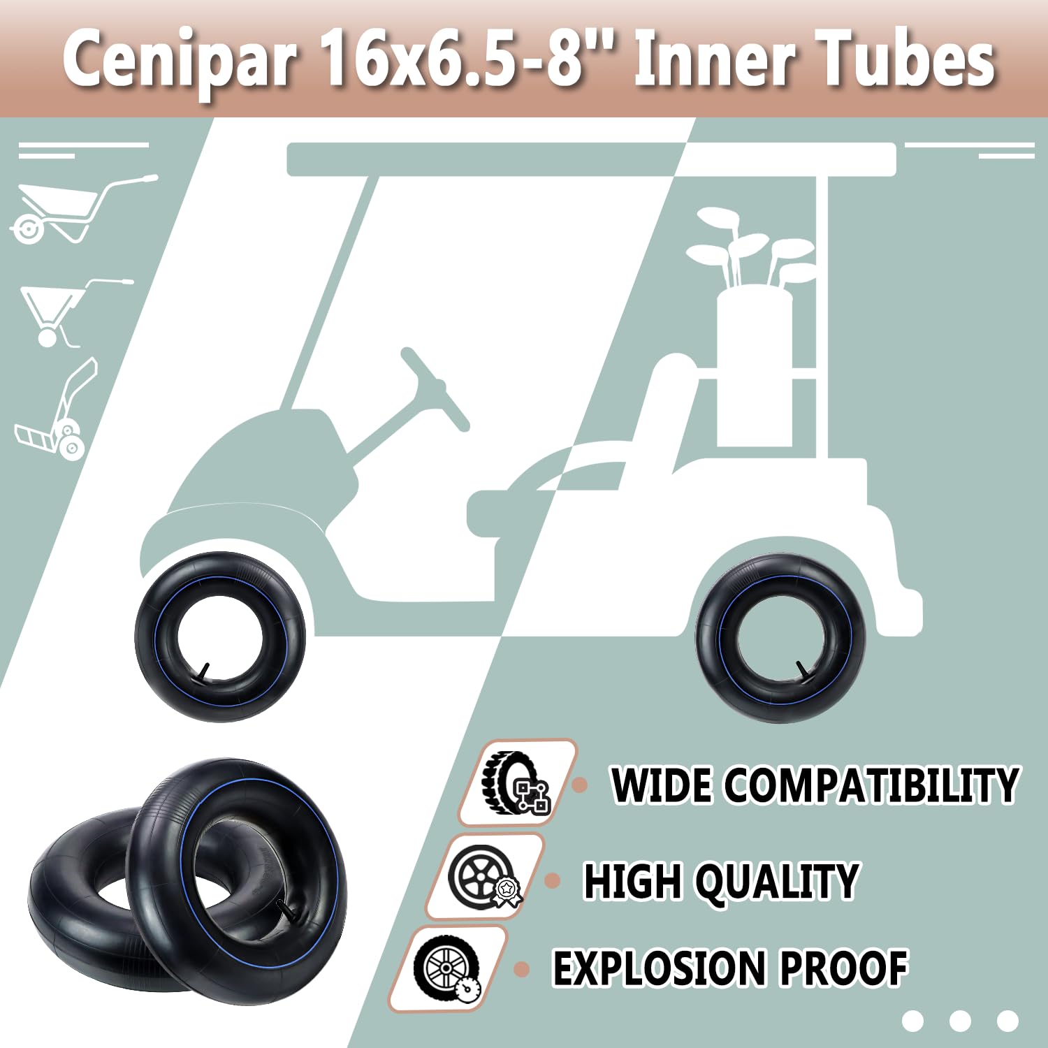 Cenipar compatibility illustration for 16x650-8 and 16x750-8 tires.