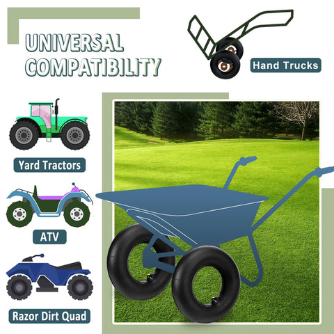 Cenipar inner tube installed on a garden cart wheel.