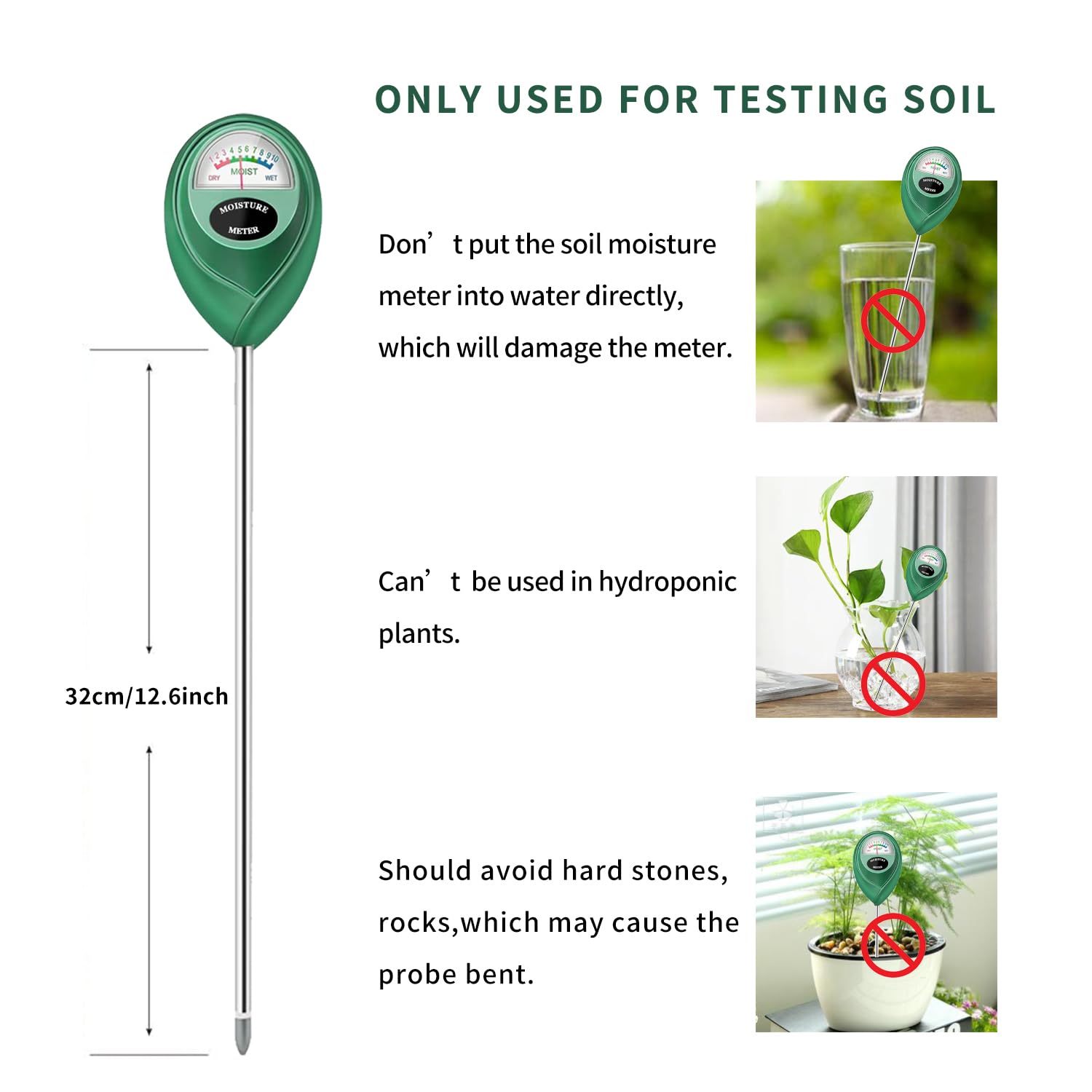Censinda easy-to-read analog meter simplifies watering planning.
