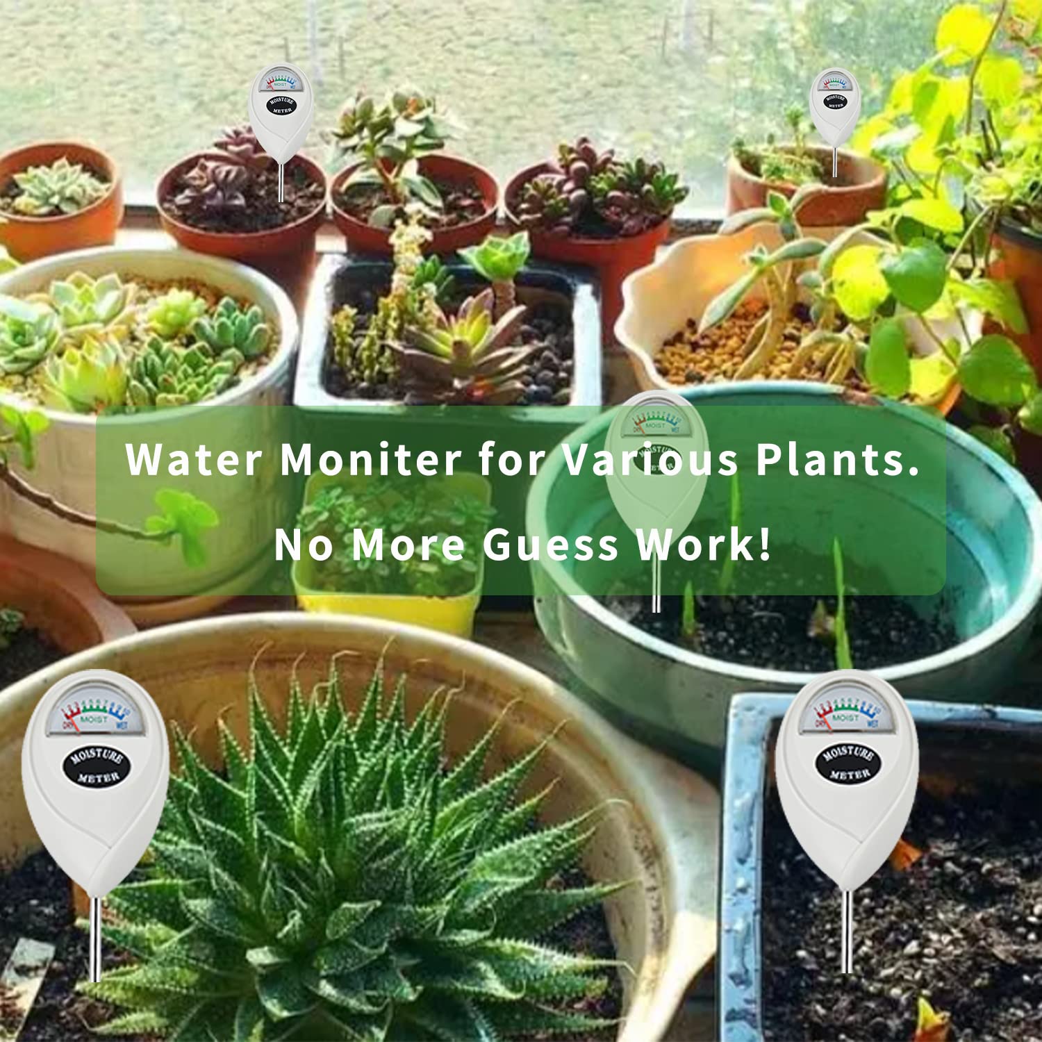 Censinda garden moisture monitor suitable for interior and exterior plant care.