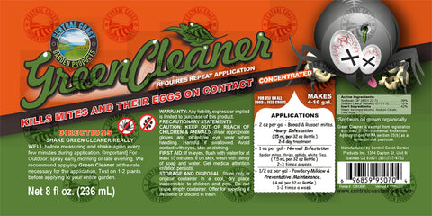 Central Coast Garden Green Cleaner spray on leaves to control mites effectively