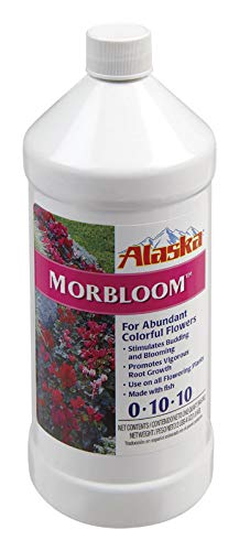 Central Garden Alaska MorBloom Fert QT bottle enhances flowering in garden and potted plants