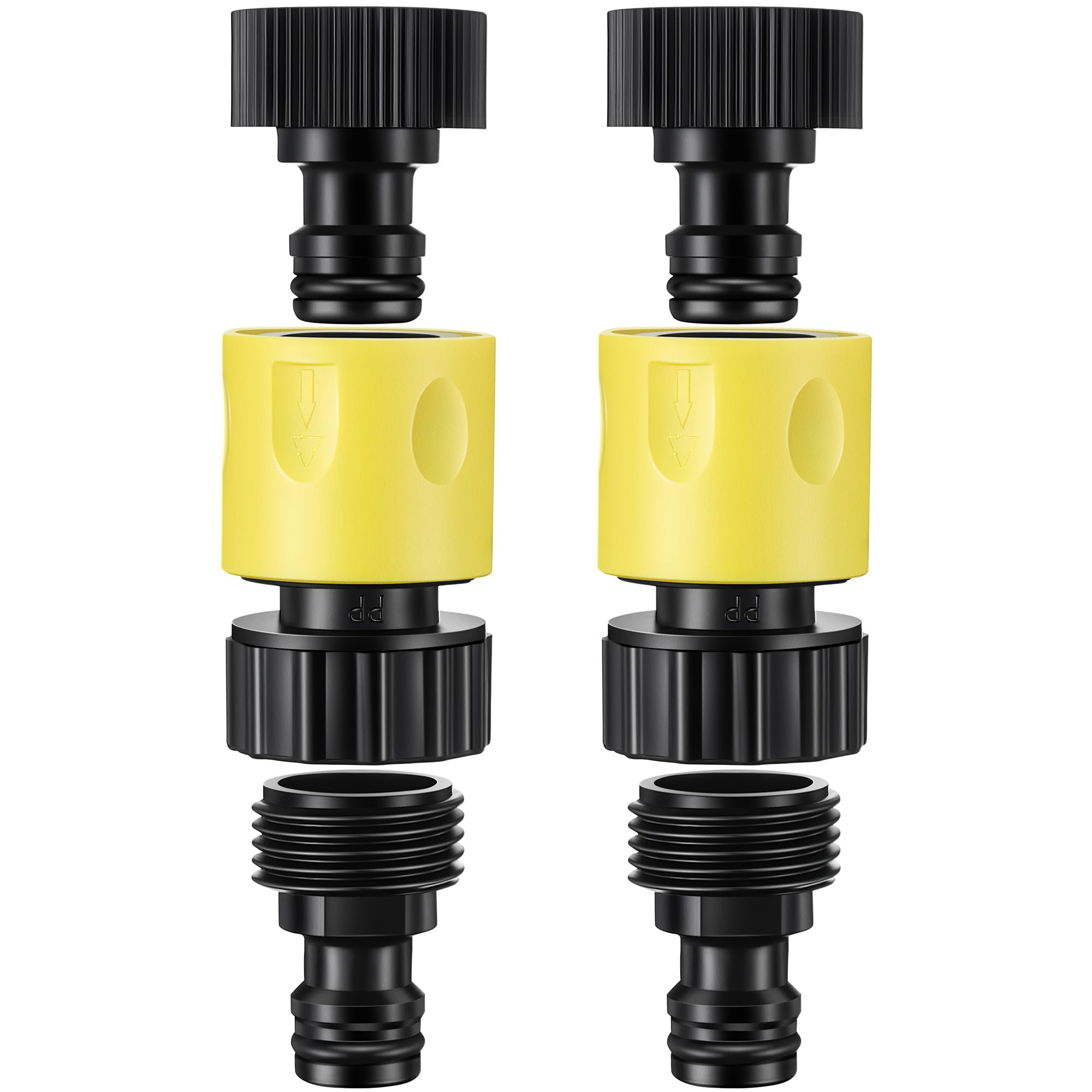 Ceoighe garden hose quick connector attached to a pressure washer for a fast, secure hookup