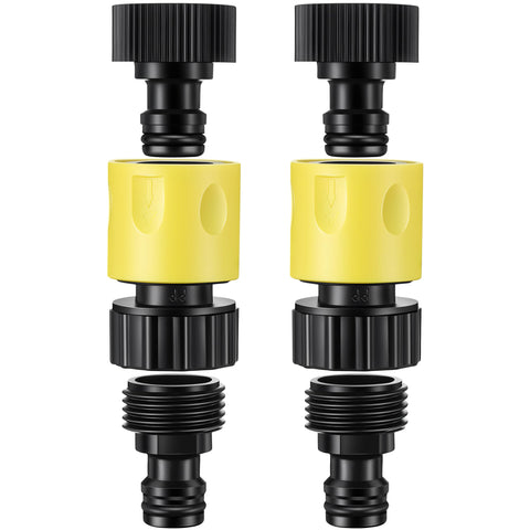 Ceoighe garden hose quick connector attached to a pressure washer for a fast, secure hookup