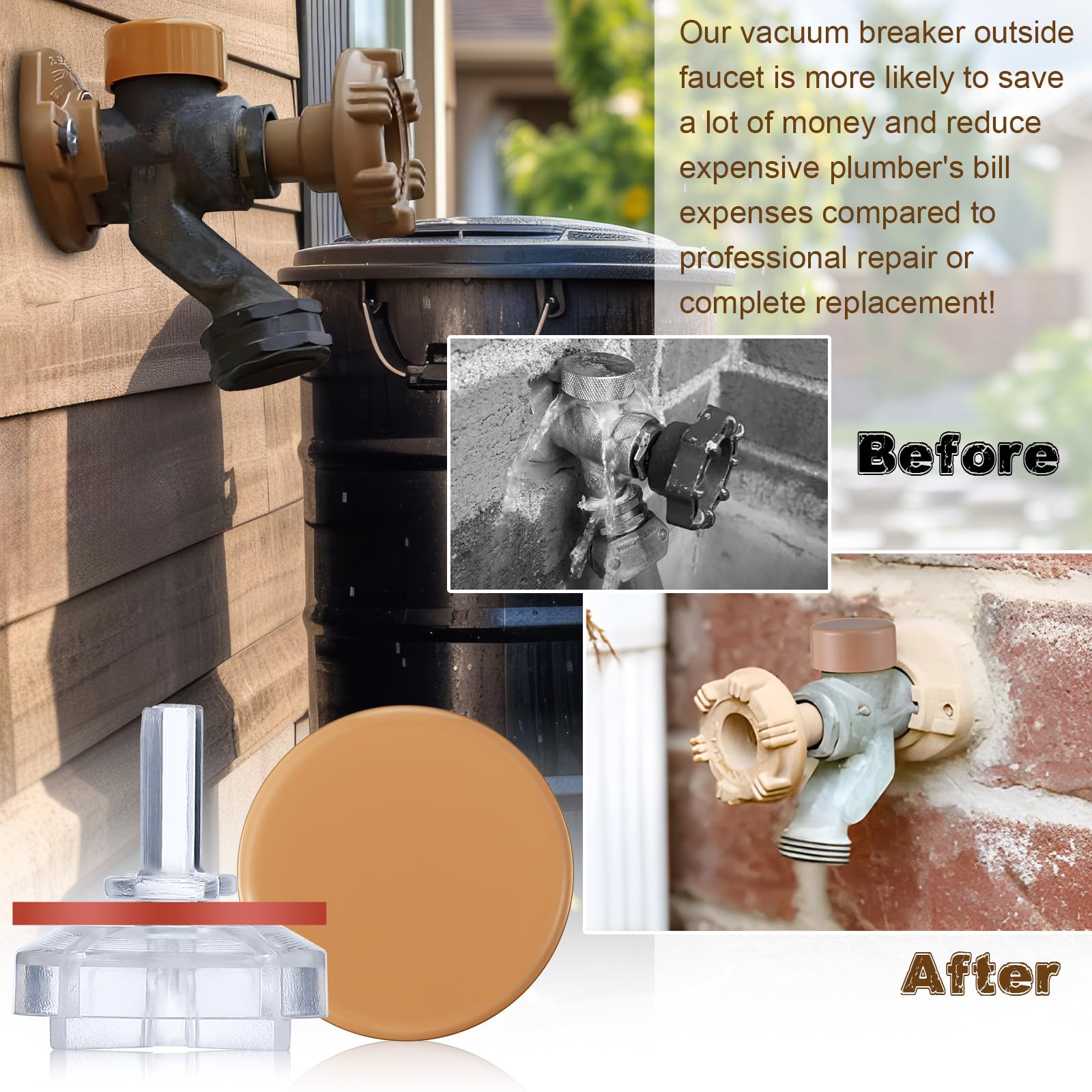Ceoighe two-pack vacuum breaker kit for easy outdoor faucet repairs and replacements