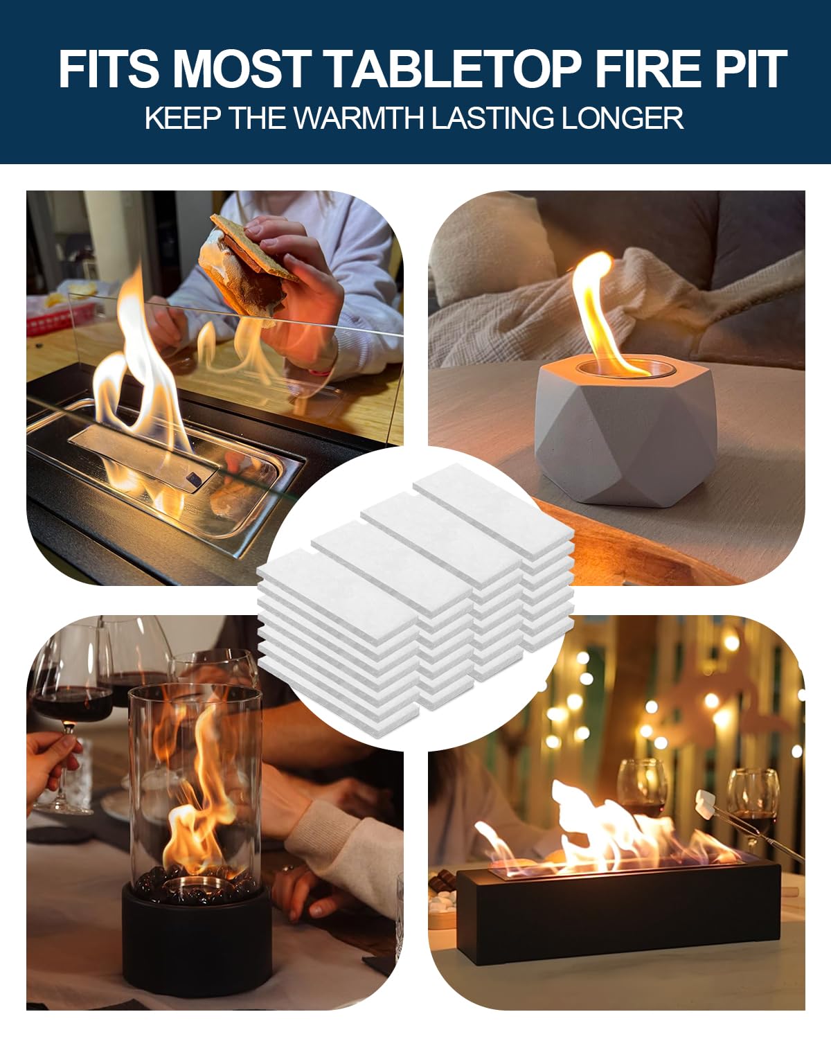 Ethanol-fuel compatible Ceramic Wool Wick enables versatile use.