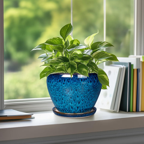 Ceramicfor planter close-up reveals glaze texture and modern aesthetic