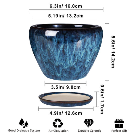 Ceramicfor planter side view highlights sleek glaze ideal for windowsills or shelves