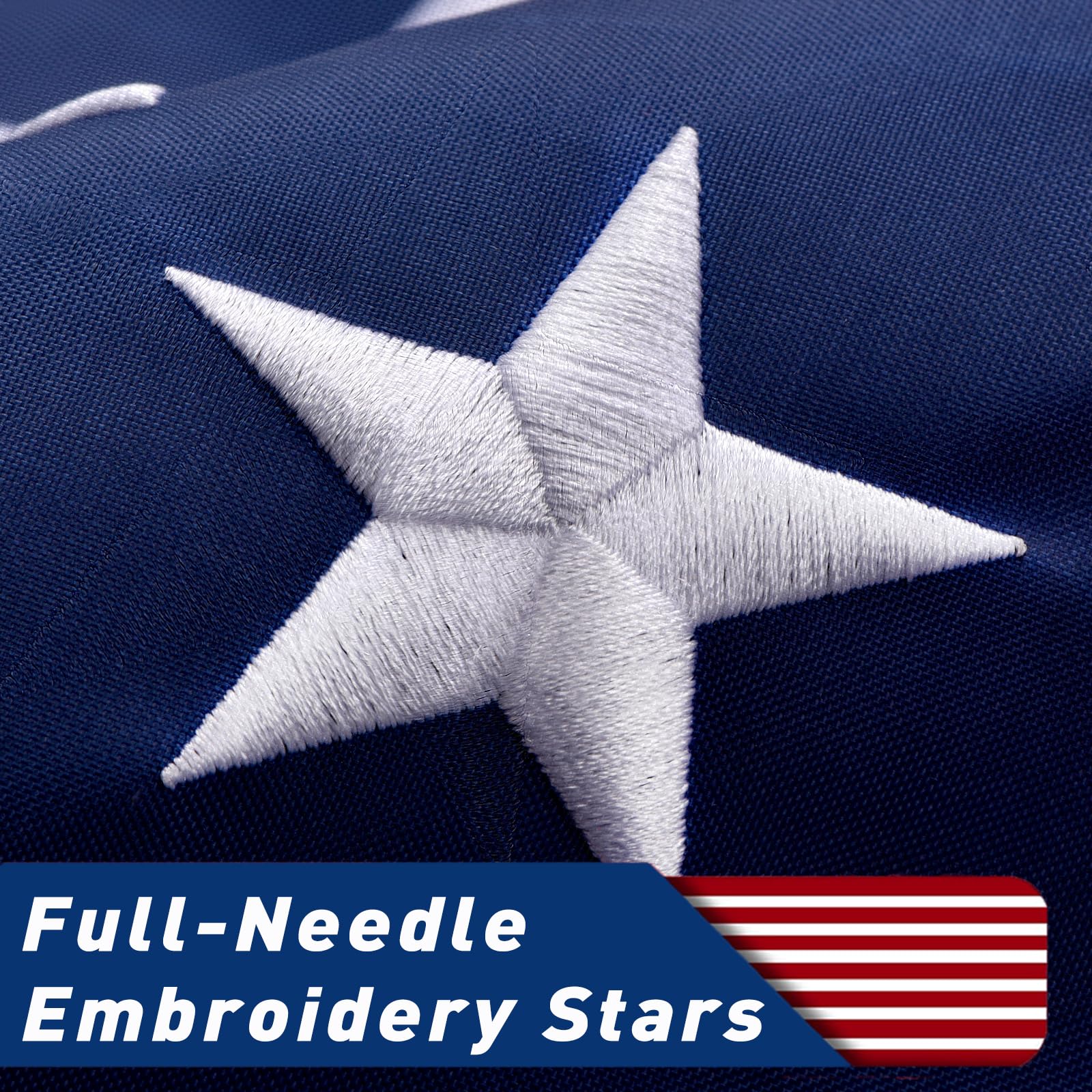 Cerbru heavy-duty polyester flag showing sewn stripes for durability.