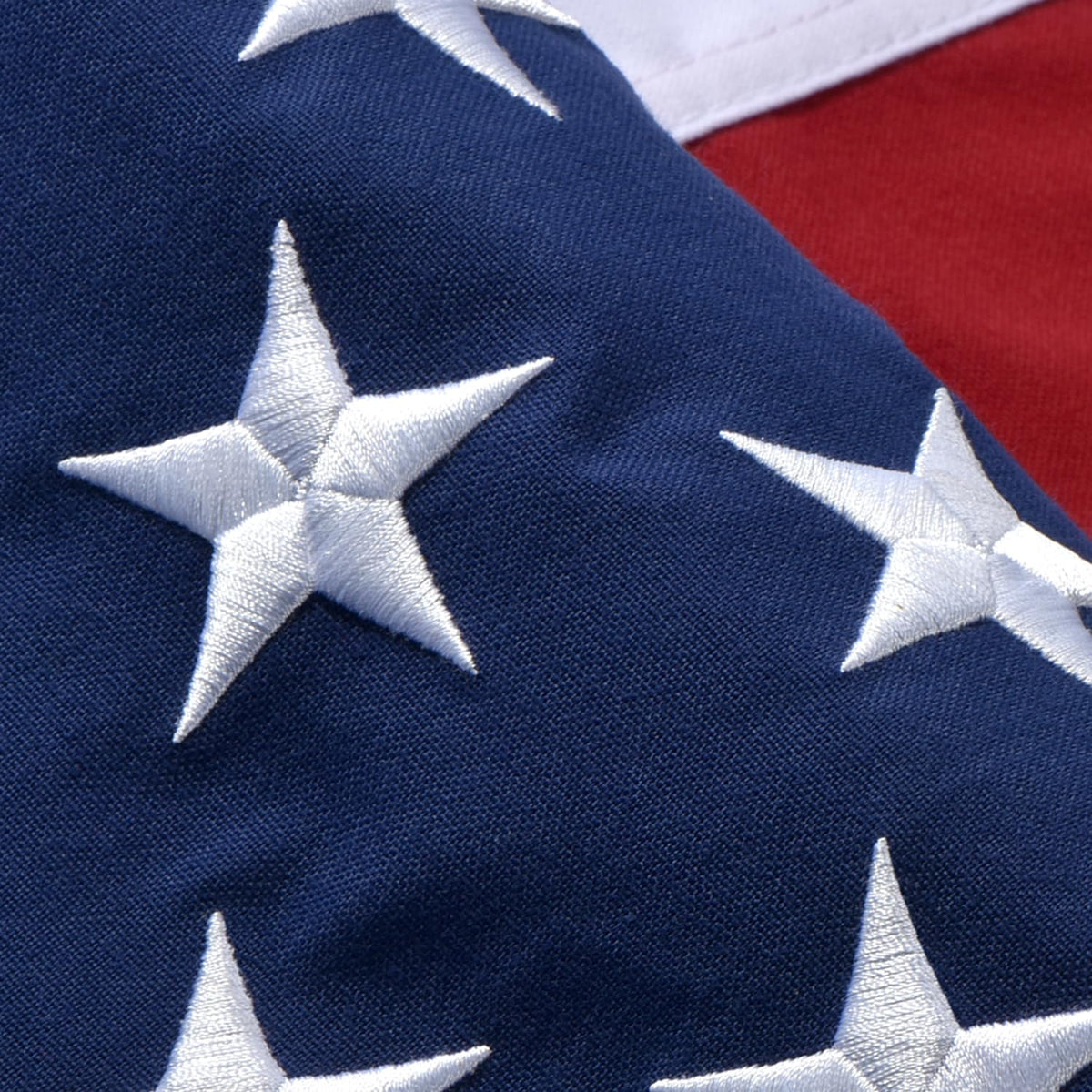 Cerbru outdoor American flag with embroidered stars for porch display.