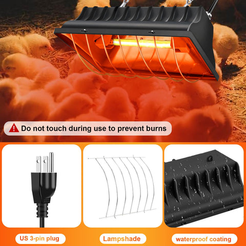 CERISURIO heat lamp with two settings 175W and 250W for tailored warmth.