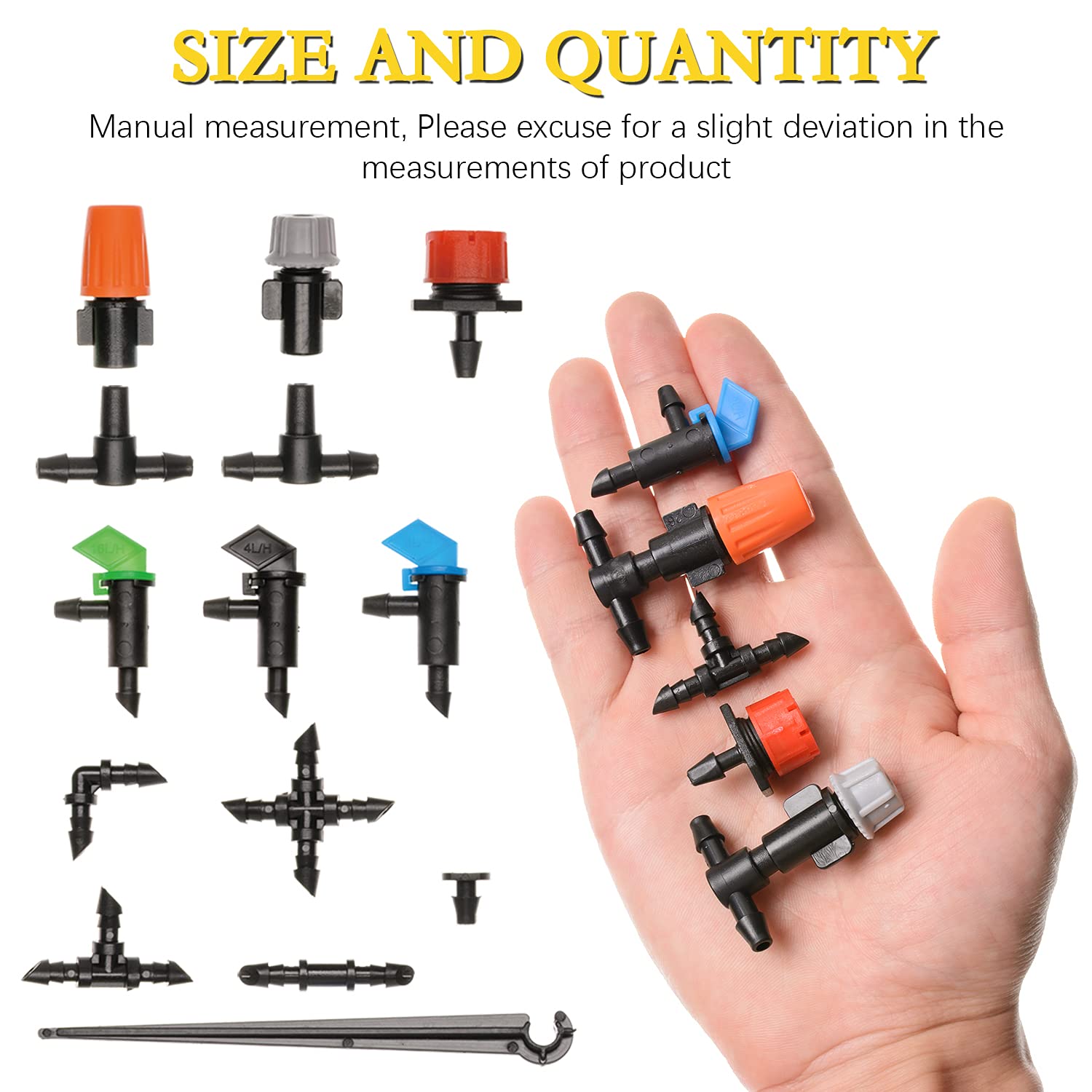CESTAME spray emitters for even water distribution across pots and garden beds.