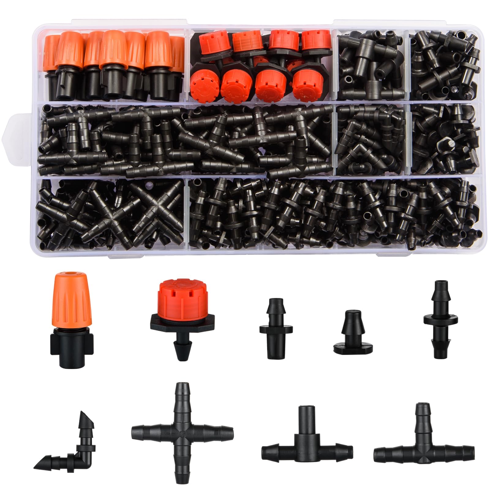 CESTAME 300Pcs drip irrigation fittings kit assembly for easy setup