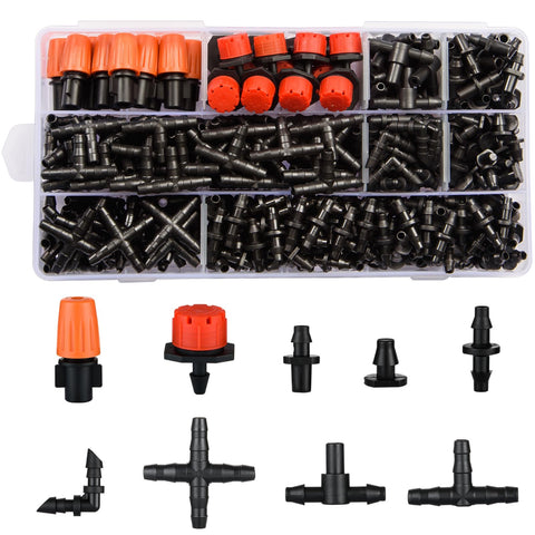 CESTAME 300Pcs drip irrigation fittings kit assembly for easy setup