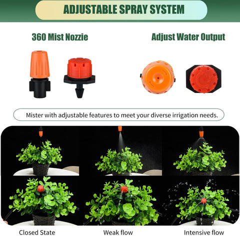 CESTAME nozzle tees connected in a DIY irrigation setup