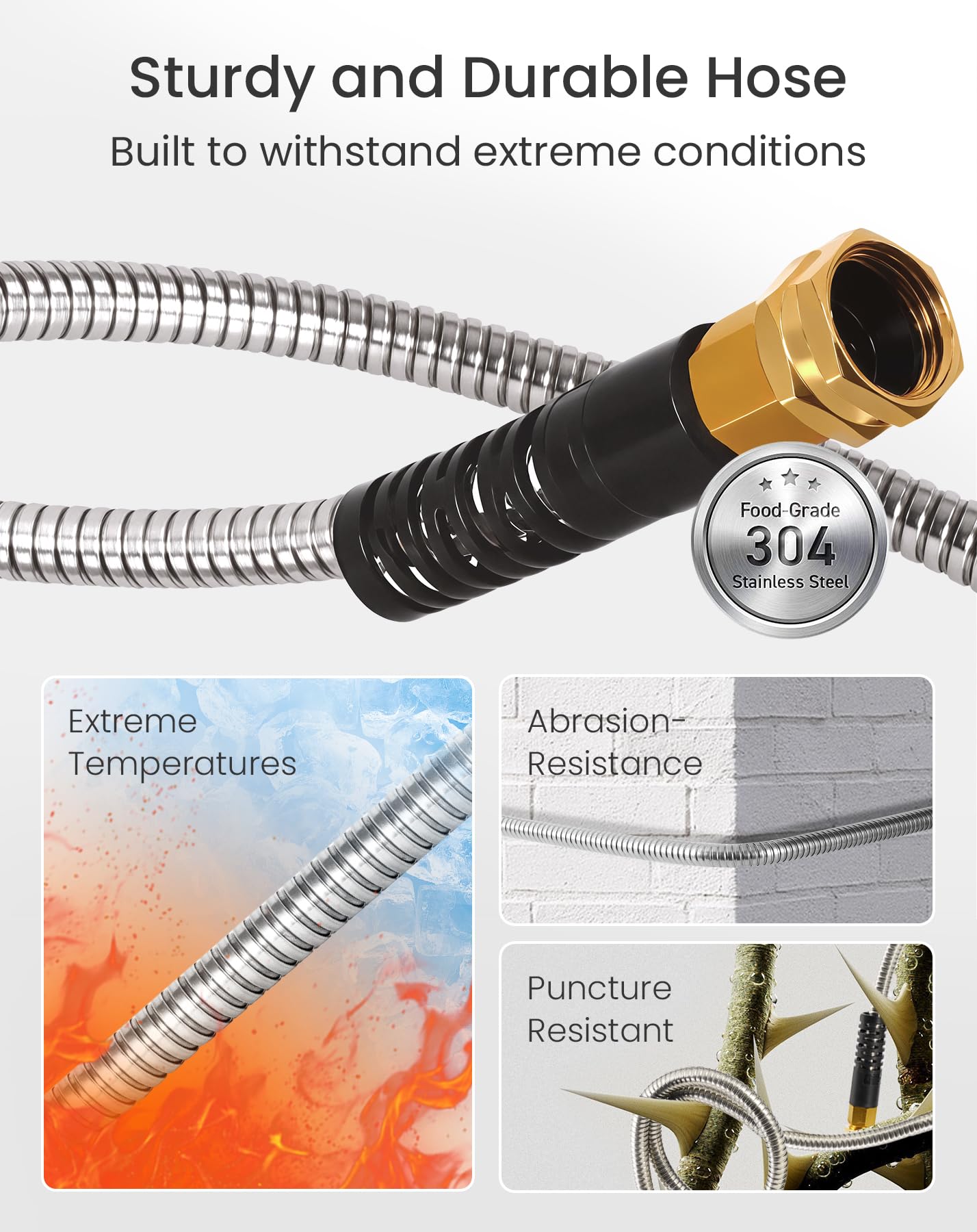 Cesun hose includes brass double male adapter for versatile connections.