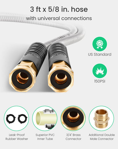 Cesun included female-to-female connector adds versatile faucet and reel linking.
