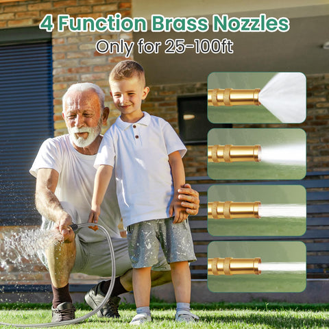 Cesun 50ft brass nozzle offers multiple spray patterns for versatile outdoor tasks.