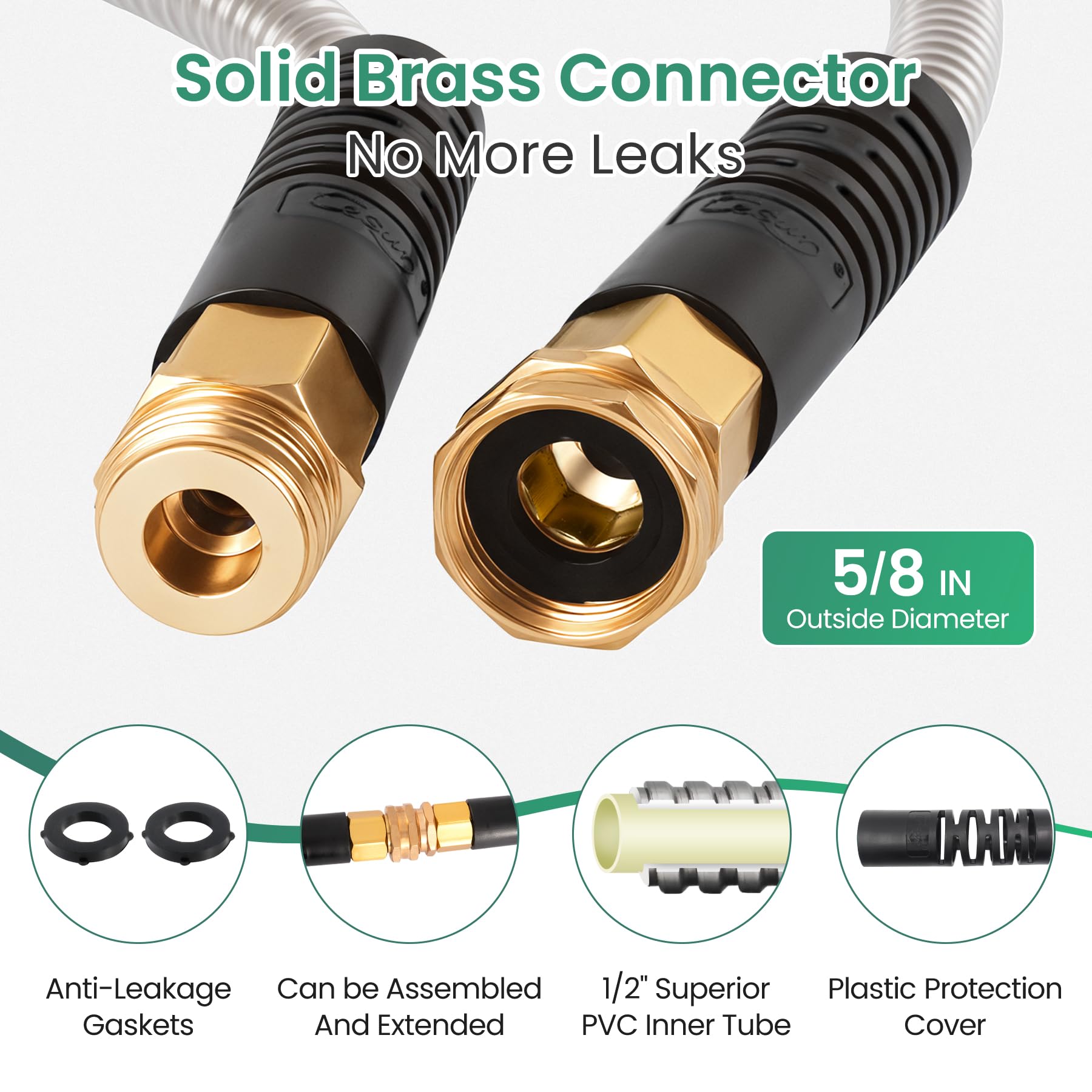 Cesun 50ft lightweight hose simplifies storage and transport after outdoor chores.